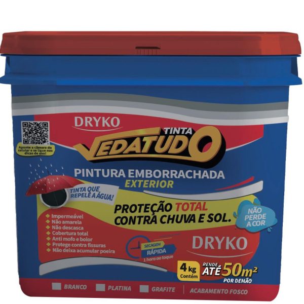 Tinta Emborrachada para Pintura de Proteção Grafite 4kg VEDATUDO-TINTAEMBGR-GL