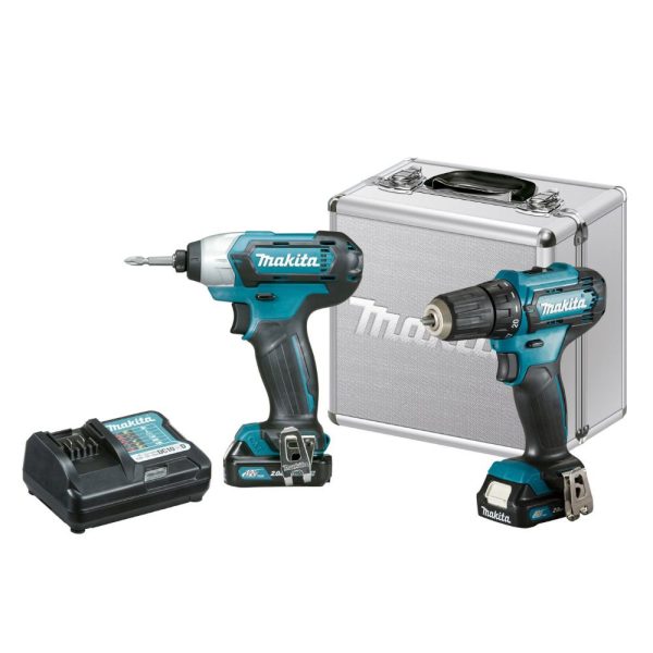 Combo Parafusadeira/Furadeira DF333D + Parafusadeira TD110D a Bateria 12V com Maleta MAKITA-CLX224SAX