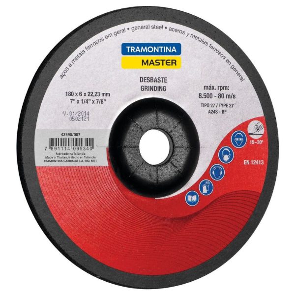 Disco de Desbaste para Aço Inoxidável de 7 Pol. TRAMONTINA-42590007