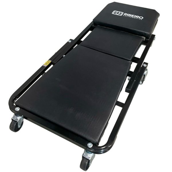 Carro Esteira para Mecânico 2 em 1 Dobrável 150 Kg Esteira / 120K Banco Preta REMI002 RIBEIRO-8986