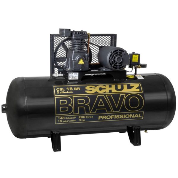 Compressor de Ar Bravo 15 Pés 183L 140 PSI 220/380V - Trifásico SCHULZ-CSL15BR/200