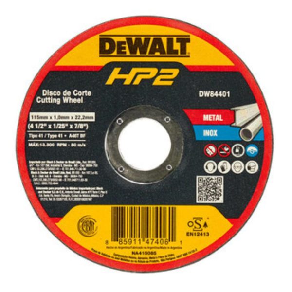 Disco de Corte em Inox 4.1/2pol. x 1mm DEWALT-DW84401