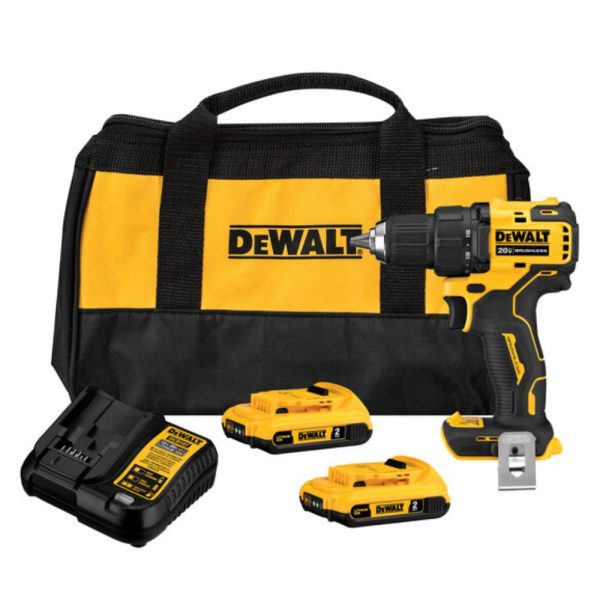 Parafusadeira e Furadeira 1/2 Pol. 20V Max Brushless Atomic com 2 Baterias 2Ah Carregador Bivolt e Bolsa DEWALT-DCD708D2-BR