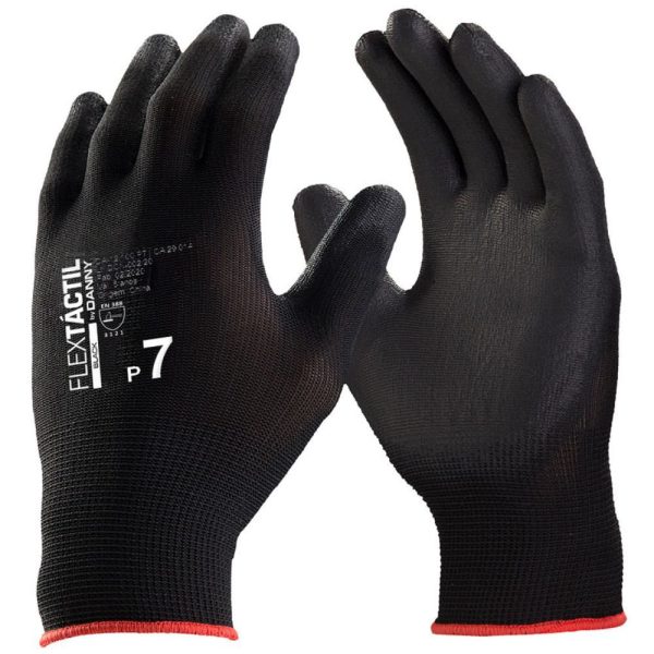 Luva de Segurança Flextáctil Preta em Nylon Tamanho G DANNY-DA12100V