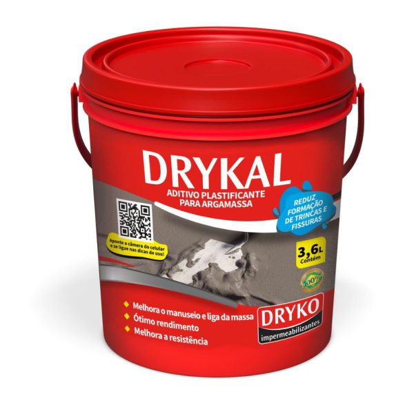 Aditivo Plastificante para Argamassa 3,6 Litros Drykal DRYKO-KALGAL