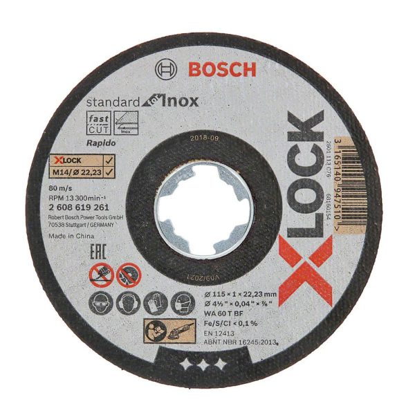 Disco de Corte para Inox/Metal Centro Reto 115x1,0mm BOSCH-2608619261-000