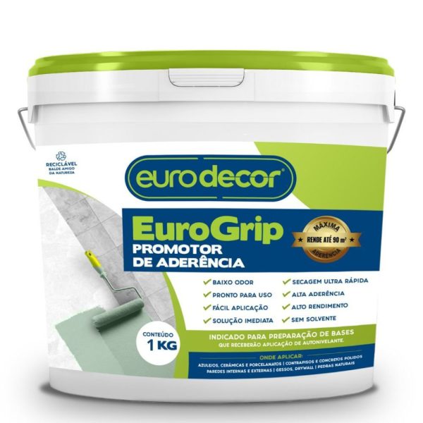 Primer Promotor de Aderência Eurogrip Piso Parede Cerâmica 1 Kg EURODECOR-01.03.0001