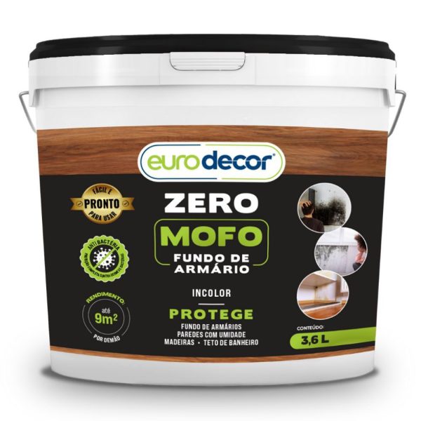 Zero Mofo Incolor Fundo de Armário, Madeiras, Concreto, Pedras e Resinados 3,6 Kg EURODECOR-04.01.03.0009