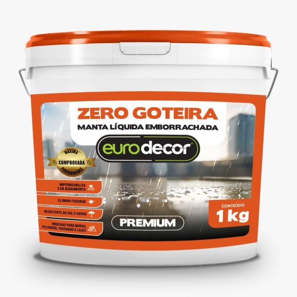 Manta Líquida Zero Goteira 1Kg Branco - Impermeabilizante EURODECOR-03.01.02.0026