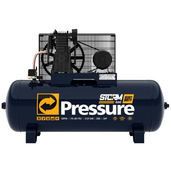 Compressor de Ar Storm 600HP 20 Pés 200L Alta Pressão 220/380V Trifásico PRESSURE-8975703029