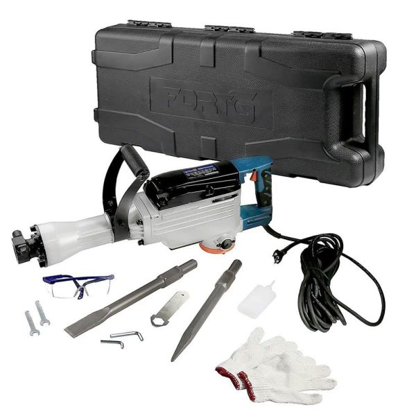 Martelo Demolidor Rompedor Hexagonal 30mm 14.2Kg 55J 1600W 220V com Maleta e Acessórios FORTGPRO-FG3010X220