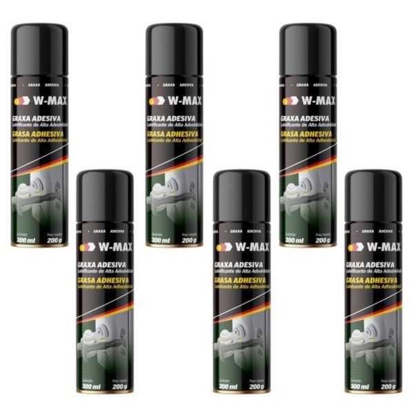 Kit 6 Graxa Adesiva Spray W-Max 300ml W-MAX BY WURTH-K9313