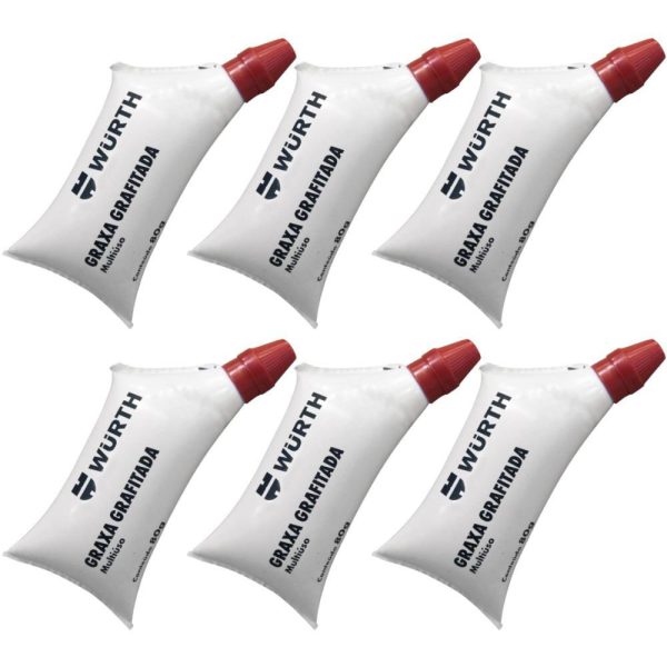 Kit 6 Graxa Grafitada para Juntas Homocinéticas 80g WURTH-K9325