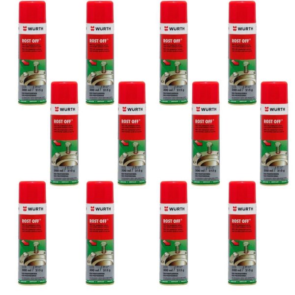 Kit 12 Desengripantes em Spray Rost Off 300ml WURTH-K9338