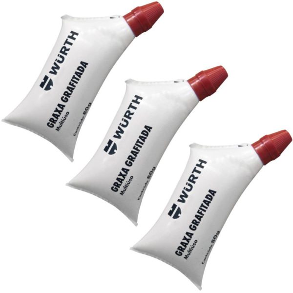 Kit 3 Graxa Grafitada para Juntas Homocinéticas 80g WURTH-K9324