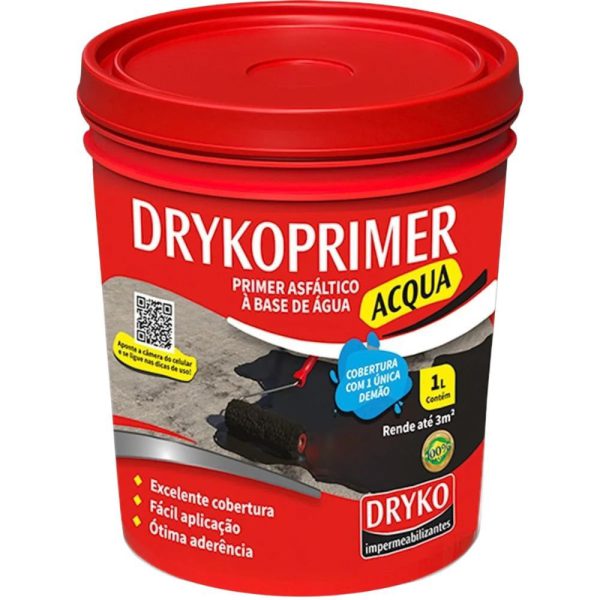 Primer Asfáltico à Base de Água primer Acqua 1L DRYKO-PRIKOLPT