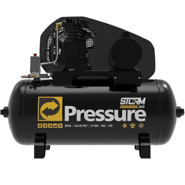Compressor de Ar 2HP 10 Pés 100 Litros 220V Monofásico Storm 300 PRESSURE-8975703142