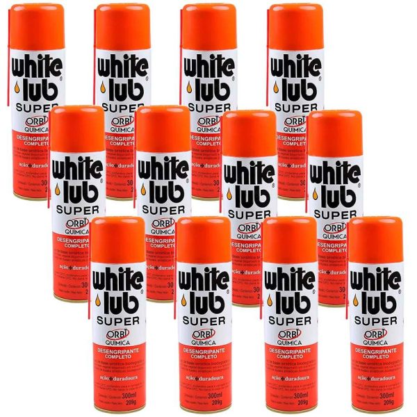 Kit Desengripante Spray Super 300ml com 12 Unidades WHITE LUB-K-9581