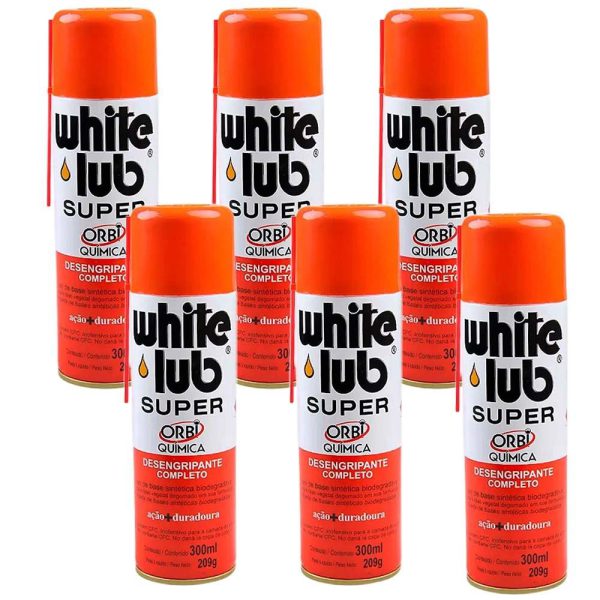 Kit Desengripante Spray Super 300ml com 06 Unidades WHITE LUB-K- 9582