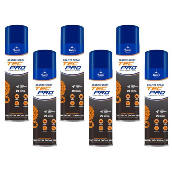 Kit Grafite em Spray 300ml 180g 6 unidades TECBRIL-K-9585