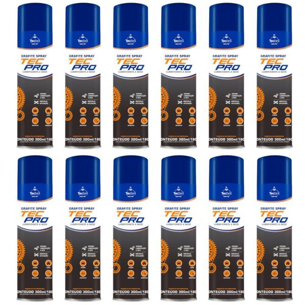 Kit Grafite em Spray 300ml/180g 12 unidades TECBRIL-K-9586