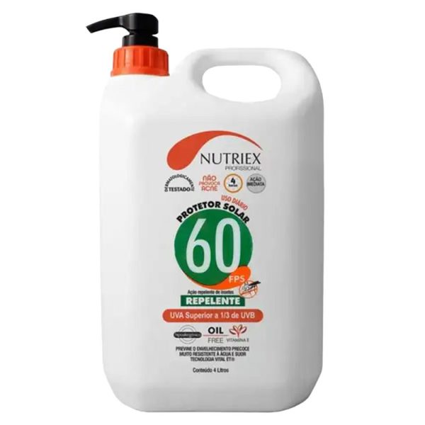 Protetor Solar FPS 60 1/3 UVA 4L com Repelente NUTRIEX-62851