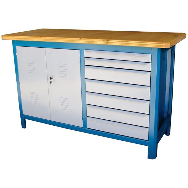 Bancada Fechada com 7 Gavetas e Tampo Compensado Naval 1500 x 920mm FERCAR-157-CDF