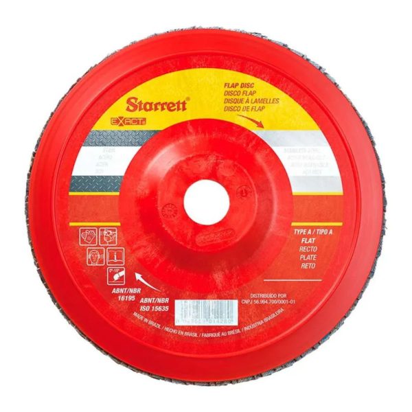 Disco Flap em Nylon Reto Tipo A 115 mm com Grão de Zircônio 50 STARRETT-FDX115-50NF