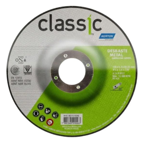 Disco para Desbaste 4.1/2x1/4x7/8 Pol. NORTON-BDA600