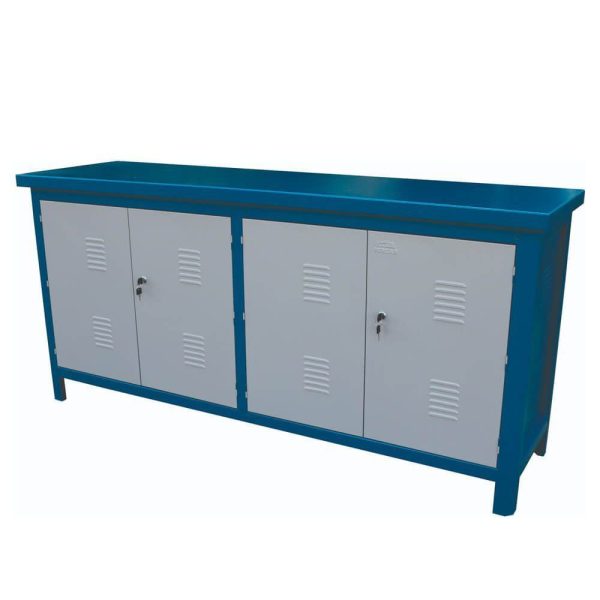 Bancada Fechada com Tampo de Aço e Prateleiras 1900 x 890mm FERCAR-200-AF