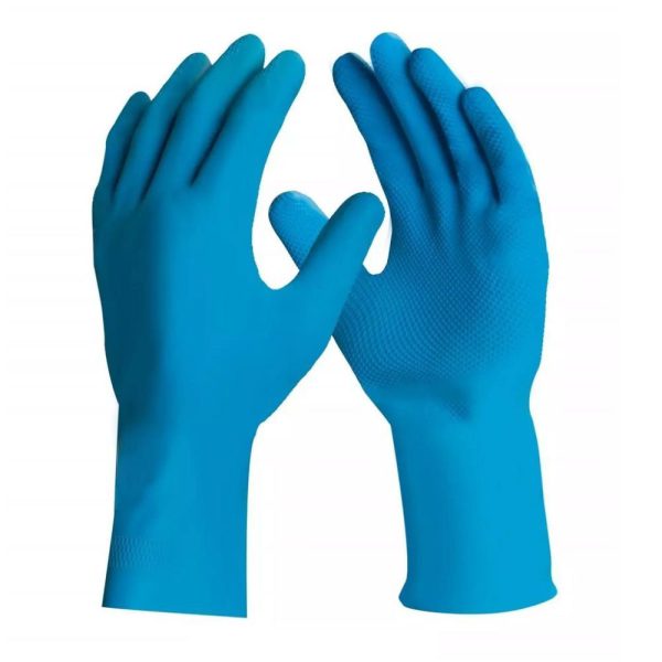 Luva de Segurança Látex Natural e Borracha Nitrílica Silver Grip Azul Tamanho P - 1 Par DANNY-DA360 WP AZ