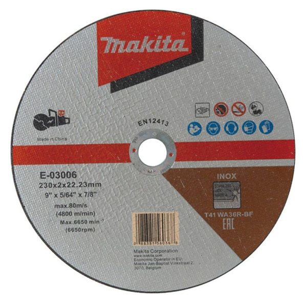 25 Discos de Corte 9 Pol. 230mm para Inox MAKITA-E-03006-25