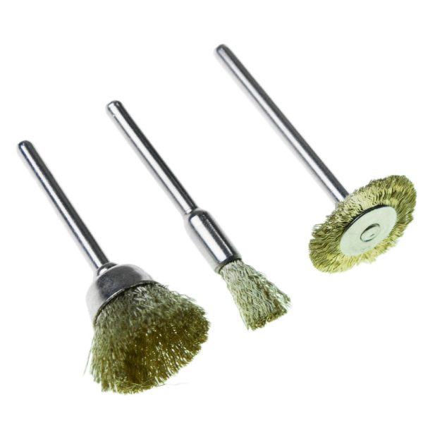 Kit Acessórios para Micro Retífica com 3 Escovas de Bronze BLACK JACK-WS370013