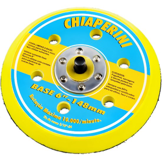 Base com Velcro para Lixadeira e Politriz 6 Pol 10000 RPM CHIAPERINI-CHO-15-6