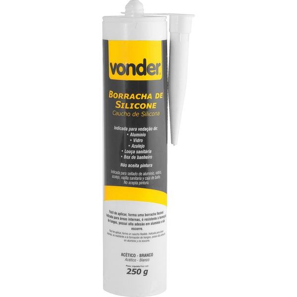 Borracha de silicone acético, branco, 250 g, VONDER-1647250102