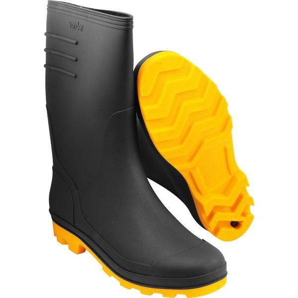 Bota de Pvc Preta com Solado Amarelo Cano Médio com Forro 42 VONDER-7079420000