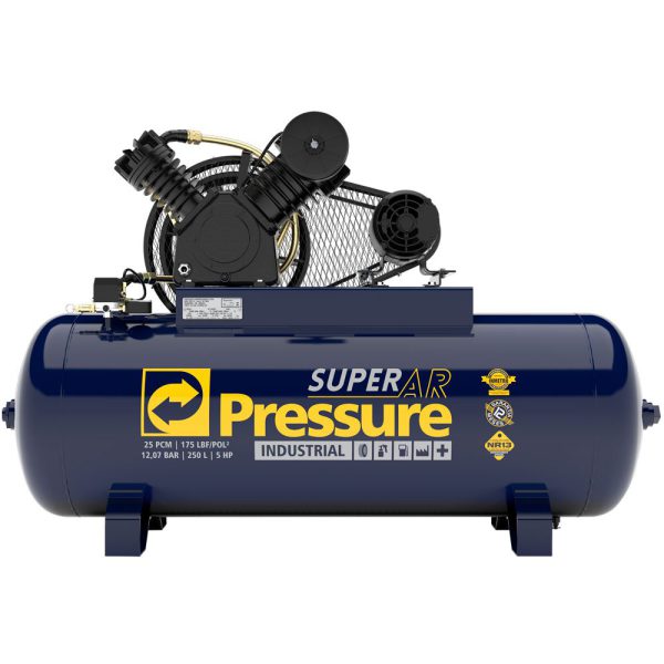 Compressor de Ar Super Ar 25 Pés 250L 175 PSI 5HP 220/380V - Trifásico PRESSURE-8975701075