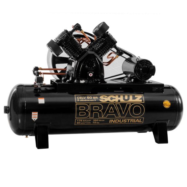 Compressor de Ar Bravo 60 Pés 350L 15HP 220/380V - Trifásico SCHULZ-CSLV60BR/350