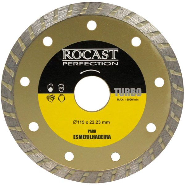 Disco Diamantado Turbo 115 x 22 mm para Esmerilhadeira ROCAST-34.0009