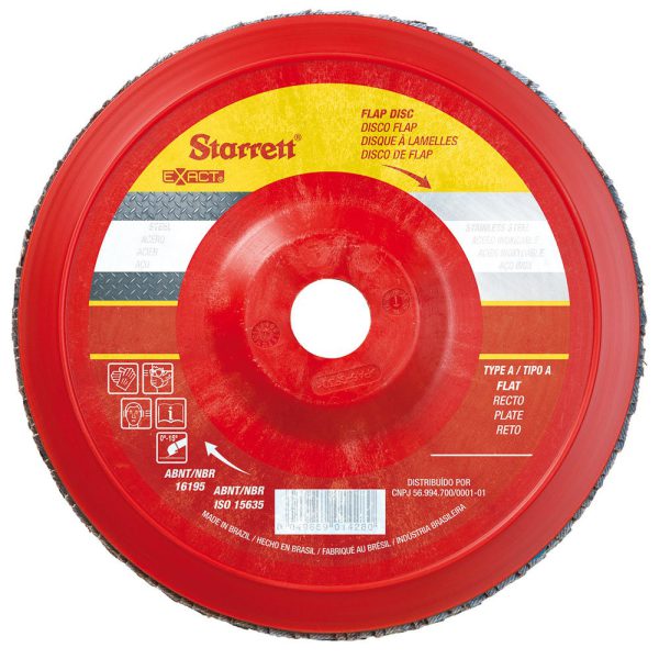 Disco Flap em Nylon Reto Tipo A 115 mm com Grão de Zircônio 60 STARRETT-FDX115-60NF