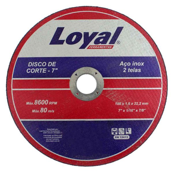 Disco de Corte de 7 Pol. para Aço Inox LOYAL-04106012