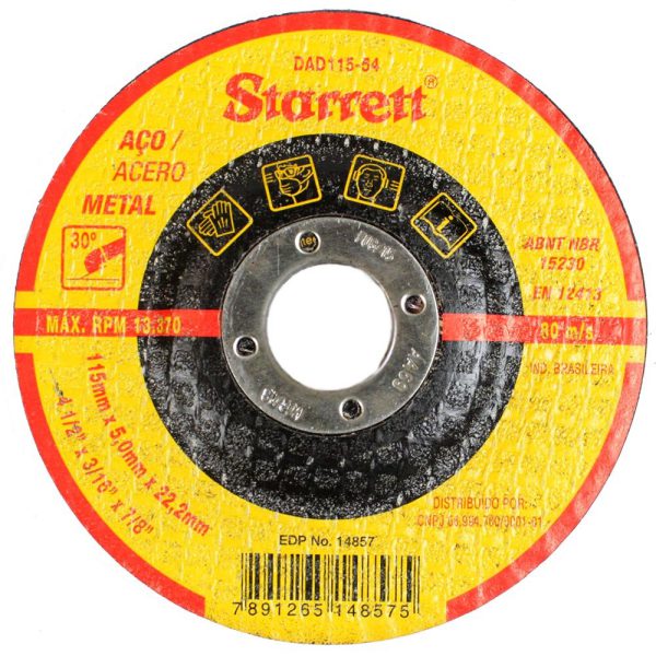 Disco de Desbaste de 4.1/2 Pol. para Metal STARRETT-DAD115-54