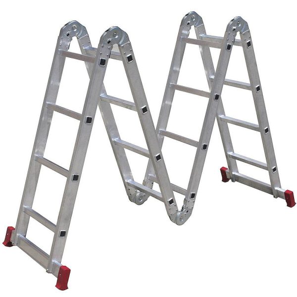 Escada de Alumínio Articulada 4x4 com 16 Degraus – Multiuso, Dobrável e Profissional BOTAFOGO-ESC0293