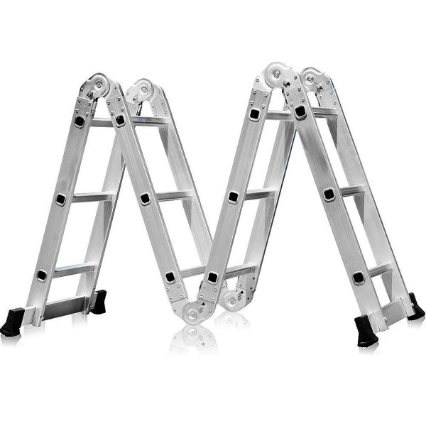 Escada Multifuncional 4x3 em Aço e Alumínio 12 Degraus FORTGPRO-FG8435