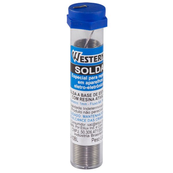 Estanho em Fio 4 metros para Solda Tubo 1mm 25gr WESTERN-S-10BL