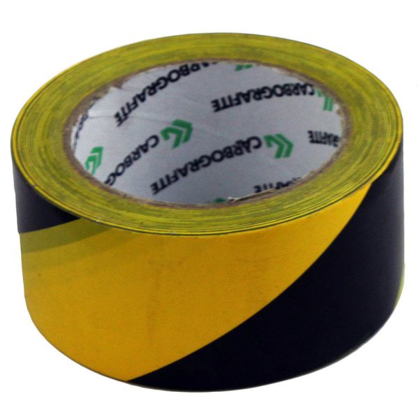 Fita Adesiva de Demarcação Preta / Amarela 50mm x 30m CARBOGRAFITE-012171712