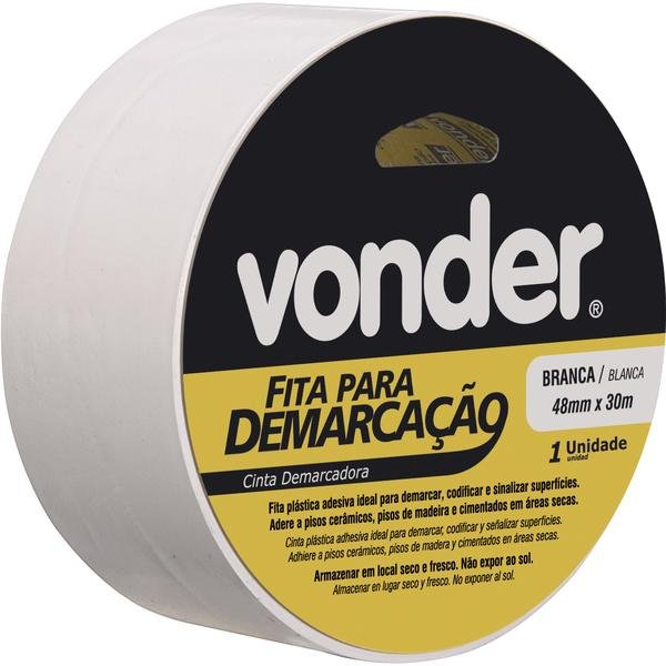 Fita adesiva para demarcação 48 mm x 30 m branca VONDER-1065504321