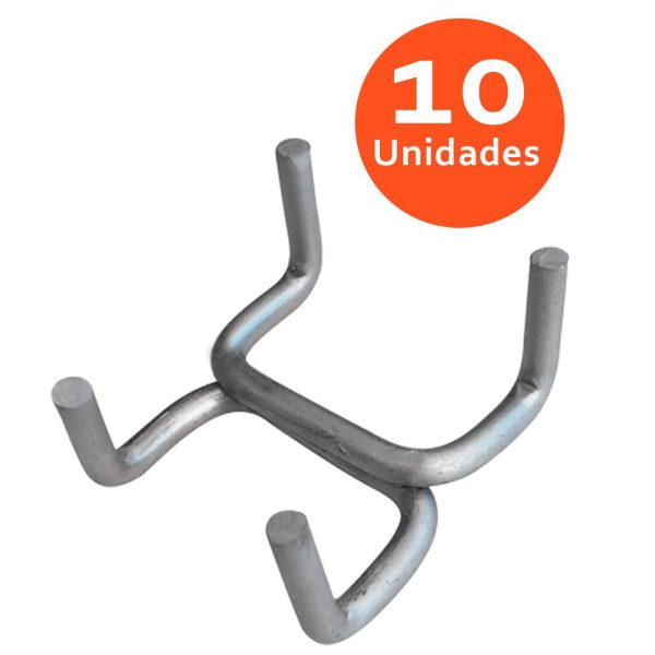 Gancho Duplo para Painel de Ferramentas com 10 Unidades PRESTO-40412