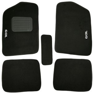 Jogo de Tapetes Carpete Gol 96/14 Preto com 5 Peças SAMARA CAR-3270