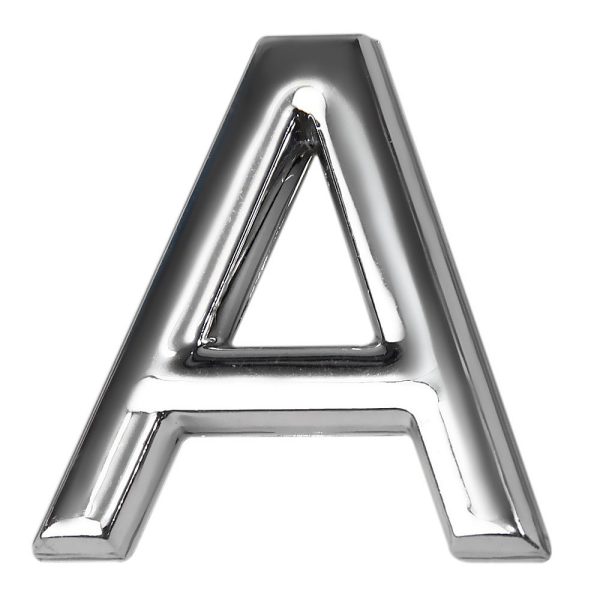 Letra A 39mm em ABS Cromada BEMFIXA-8862